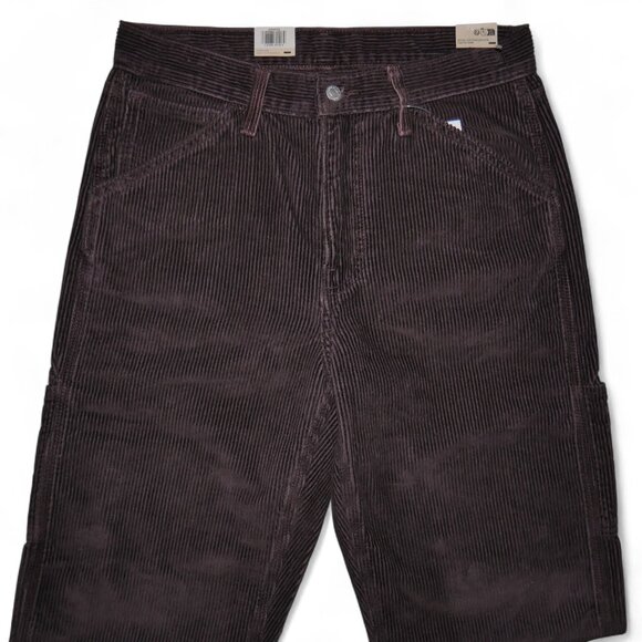 Levis 568 Loose Fit Corduroy Carpenter Pants Mens 32x30 Brown Y2K Skater Utility - Picture 6 of 15